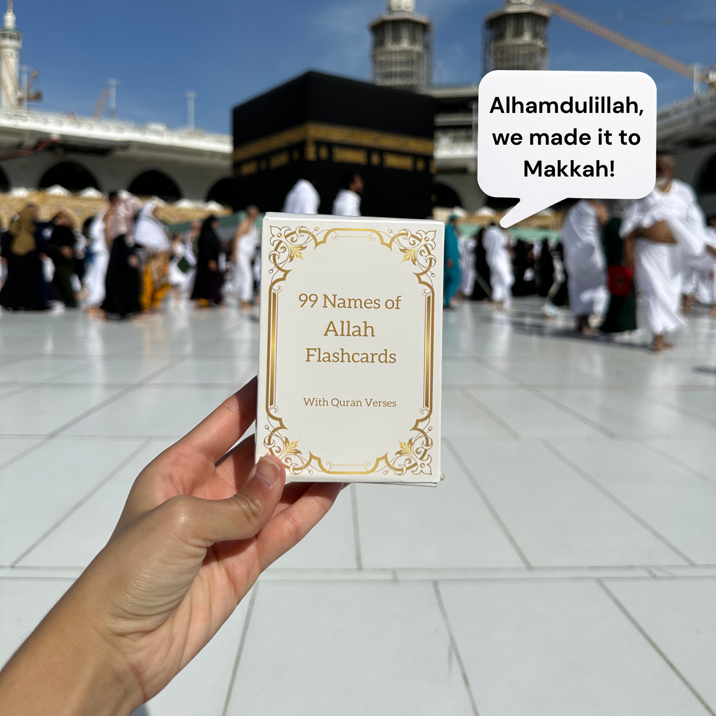 99 Names of Allah Flashcards with Quran Verses | White & Gold
